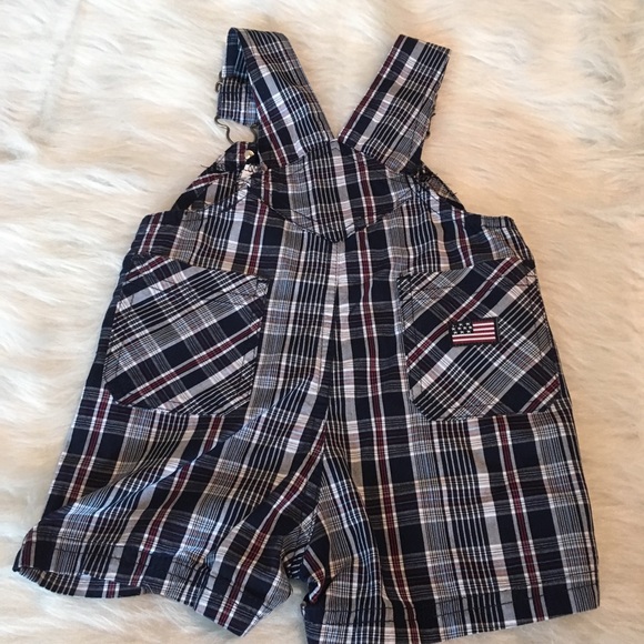 [US Polo Assn.] Plaid overall shorts - Picture 4 of 5